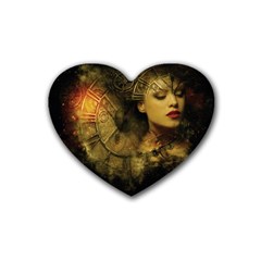 Surreal Steampunk Queen From Fonebook Heart Coaster (4 Pack)  by 2853937