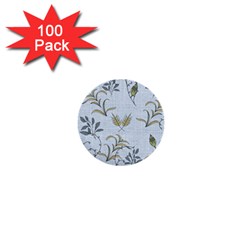 Blue Botanical Plants 1  Mini Buttons (100 Pack)  by Abe731