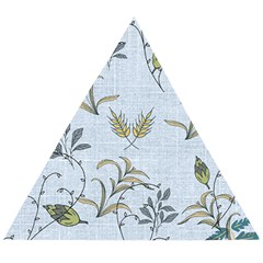 Blue Botanical Plants Wooden Puzzle Triangle by Abe731