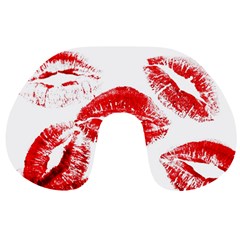 Red Lipsticks Lips Make Up Makeup Travel Neck Pillow by Dutashop