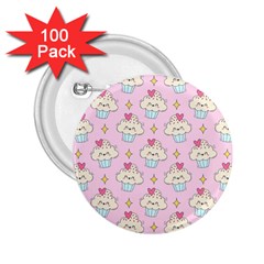 Kawaii Cupcake  2 25  Buttons (100 Pack)  by lisamaisak
