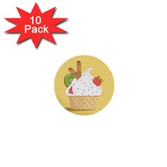 Ice Cream Dessert Summer 1  Mini Buttons (10 Pack)  by Dutashop