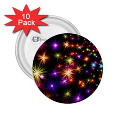Star Colorful Christmas Abstract 2 25  Buttons (10 Pack)  by Dutashop