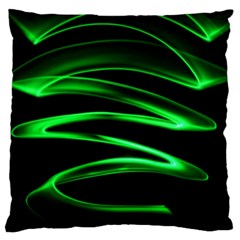 Green Light Painting Zig-zag Large Cushion Case (one Side) by Dutashop