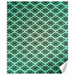 Pattern Texture Geometric Pattern Green Canvas 8  X 10  by Dutashop