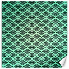 Pattern Texture Geometric Pattern Green Canvas 20  X 20  by Dutashop