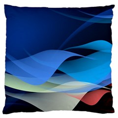 Flower Background Blue Design Large Flano Cushion Case (one Side) by Dutashop