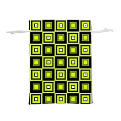 Green Pattern Square Squares Lightweight Drawstring Pouch (m) by Dutashop
