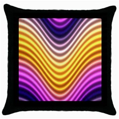 Wave Line Waveform Sound Orange Throw Pillow Case (black) by Dutashop