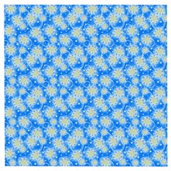 Hydrangea Blue Glitter Round Wooden Puzzle Square by Dutashop