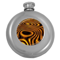 Wave Abstract Lines Round Hip Flask (5 Oz) by Dutashop