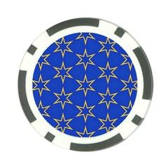 Star Pattern Blue Gold Poker Chip Card Guard by Dutashop