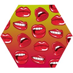 Hot Lips Wooden Puzzle Hexagon by ExtraGoodSauce