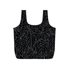 Autumn Leaves Black Full Print Recycle Bag (s) by Dutashop