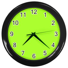Color Green Yellow Wall Clock (black) by Kultjers