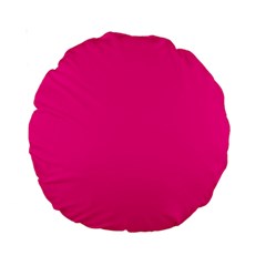 Color Deep Pink Standard 15  Premium Round Cushions by Kultjers