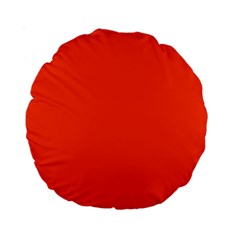 Color Orange Red Standard 15  Premium Round Cushions by Kultjers