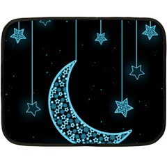 Moon Star Neon Wallpaper Double Sided Fleece Blanket (mini)  by Dutashop