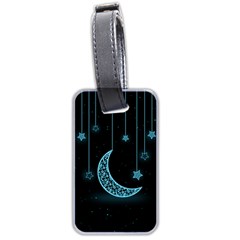 Moon Star Neon Wallpaper Luggage Tag (two Sides) by Dutashop