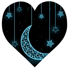 Moon Star Neon Wallpaper Wooden Puzzle Heart by Dutashop