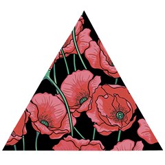 Poppy Flowers Wooden Puzzle Triangle by goljakoff