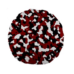 Camouflage Rouge Standard 15  Premium Round Cushions by kcreatif
