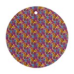 Summer Floral Pattern Ornament (Round) Front