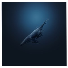 Blue Whales Wooden Puzzle Square by goljakoff