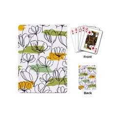 Flower Line Art Color Seamless Pattern Playing Cards Single Design (mini) by Kizuneko