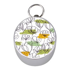 Flower Line Art Color Seamless Pattern Mini Silver Compasses by Kizuneko