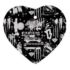 Skater-underground2 Ornament (heart) by PollyParadise