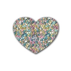 Multicolored Watercolor Stones Heart Coaster (4 Pack)  by SychEva