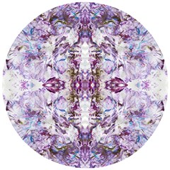 Intricate Lilac Wooden Puzzle Round by kaleidomarblingart