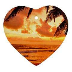 Sunset Beauty Heart Ornament (two Sides) by LW323