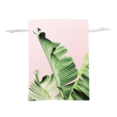 Palm Leaves On Pink Lightweight Drawstring Pouch (m) by goljakoff