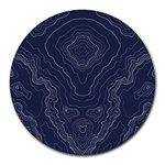 Blue Topography Round Mousepads Front