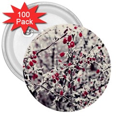 Berries In Winter, Fruits In Vintage Style Photography 3  Buttons (100 Pack)  by Casemiro