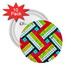 Pop Art Mosaic 2 25  Buttons (10 Pack)  by essentialimage365