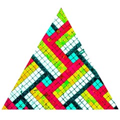 Pop Art Mosaic Wooden Puzzle Triangle by essentialimage365