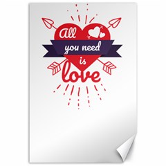 All You Need Is Love Canvas 24  X 36  by DinzDas