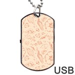 Thanksgiving Flowers And Gifts Pattern Dog Tag USB Flash (Two Sides) Front