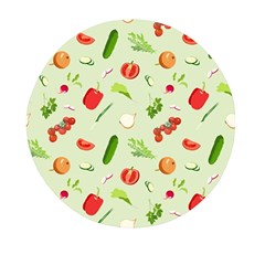 Seamless Pattern With Vegetables  Delicious Vegetables Mini Round Pill Box by SychEva