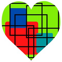 Colorful Rectangle Boxes Wooden Puzzle Heart by Magicworlddreamarts1