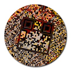 Root Humanity Bar And Qr Code Combo In Brown Round Mousepads by WetdryvacsLair