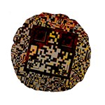 Root Humanity Bar And Qr Code Combo In Brown Standard 15  Premium Round Cushions Front