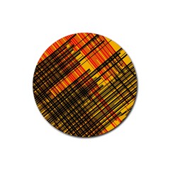Root Humanity Orange Yellow And Black Rubber Coaster (round)  by WetdryvacsLair