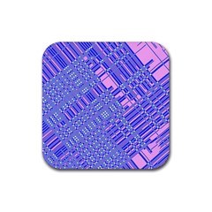 Root Humanity Barcode Purple Pink And Galuboi Rubber Coaster (square)  by WetdryvacsLair