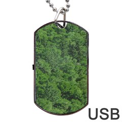 Leafy Forest Landscape Photo Dog Tag Usb Flash (two Sides) by dflcprintsclothing