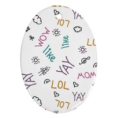 Doodle Pattern Ornament (oval) by Sapixe