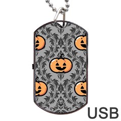 Pumpkin Pattern Dog Tag Usb Flash (one Side) by InPlainSightStyle